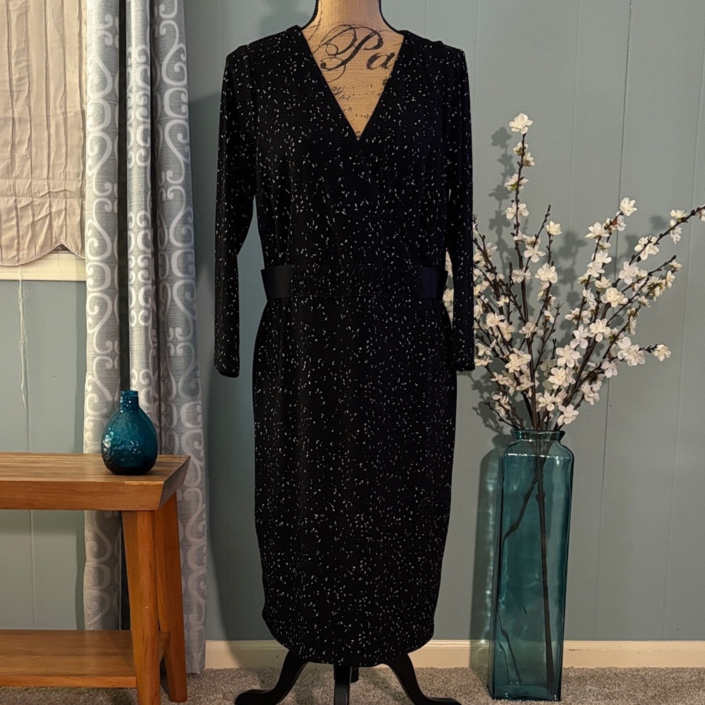 Ann Taylor Surplice Midi Jersey Knit Dress